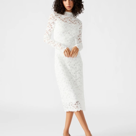 Steve Madden White Sheath Long Sleeve Dress - Picture 1 of 5